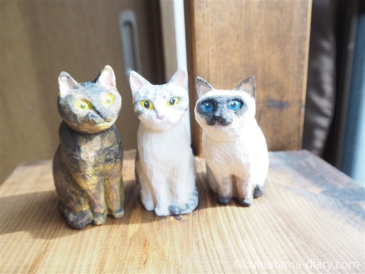 木彫り猫3体