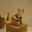 三毛猫さん木彫り