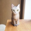 キジトラ猫小春さん木彫り猫