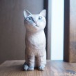サバトラ白玉くん木彫り猫