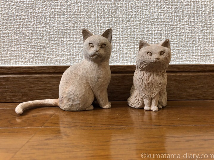 彫刻教室で作っている木彫り猫