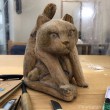 にゃんたまがある木彫り猫