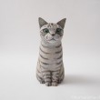 サバトラ猫木彫り猫