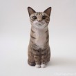 キジトラ白猫木彫り猫