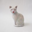 白猫舌出し木彫り猫