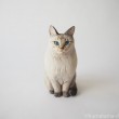 シャムミックス長毛猫木彫り猫