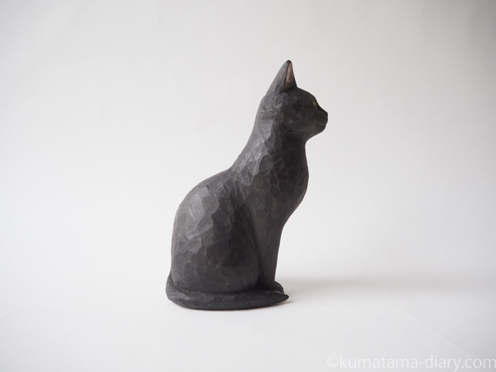 黒猫さん木彫り猫右
