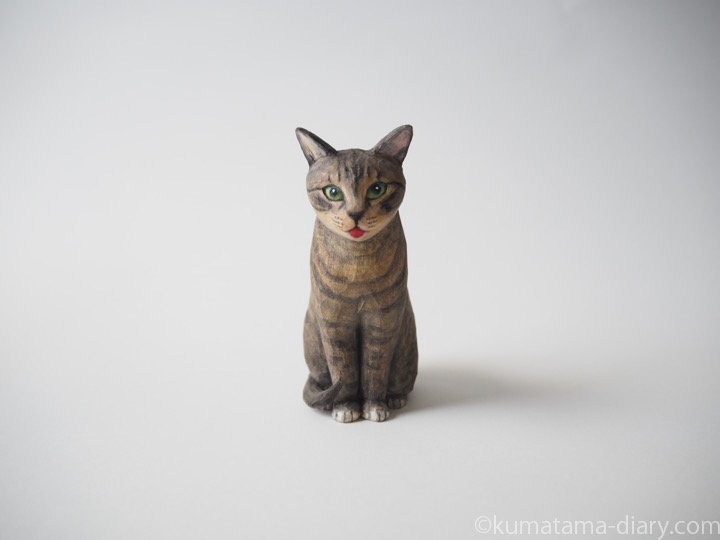 キジトラ猫さん木彫り猫