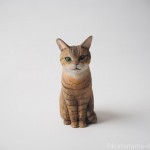 美人のキジトラ猫さんを木彫りで作りました