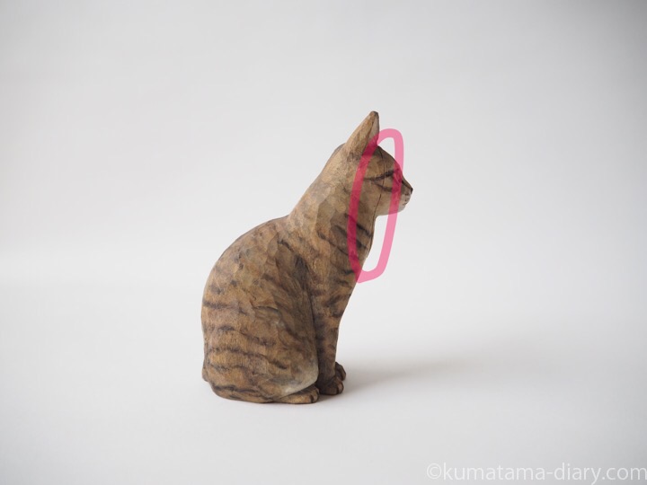 試作キジトラ猫さん木彫り猫