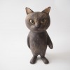 黒猫木彫り猫