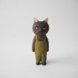 黒猫木彫り猫