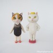バレリーナと王子木彫り猫