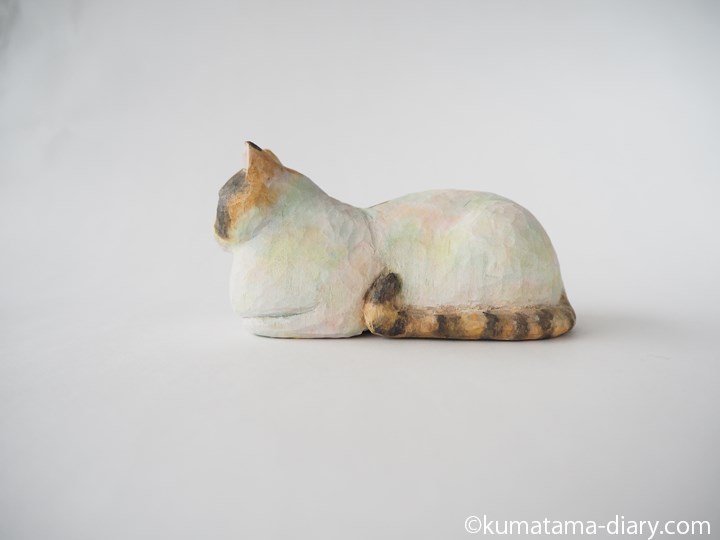 エキゾチック木彫り猫左