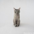 ロシアンブルー木彫り猫