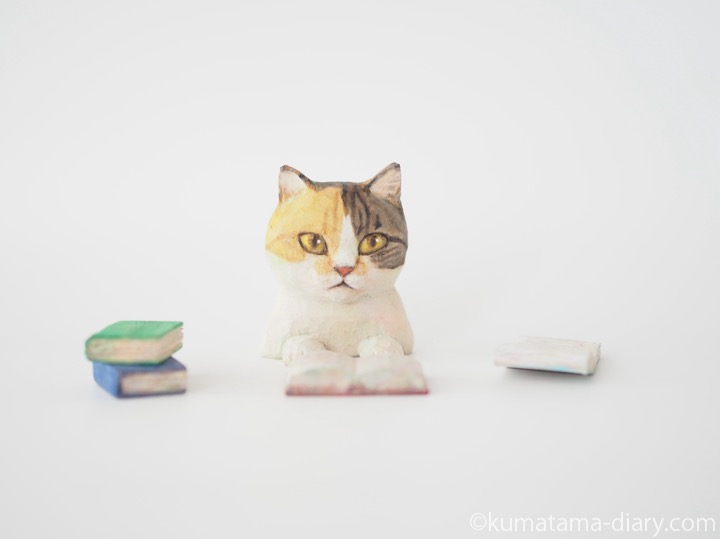 木彫り猫と本