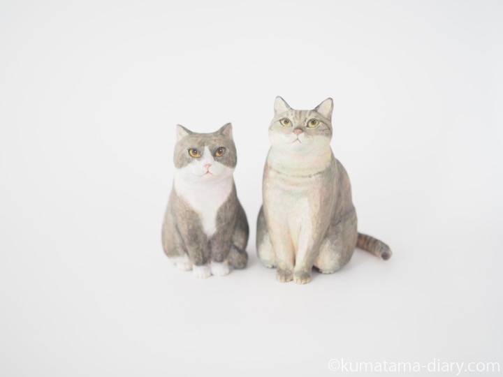 ブリティッシュショートヘア木彫り猫たち