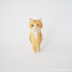 かっこいい茶トラ白猫さんを木彫りで作りました