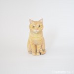 茶トラ猫さんを木彫りで作りました