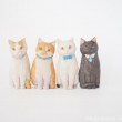 首輪木彫り猫さんたち