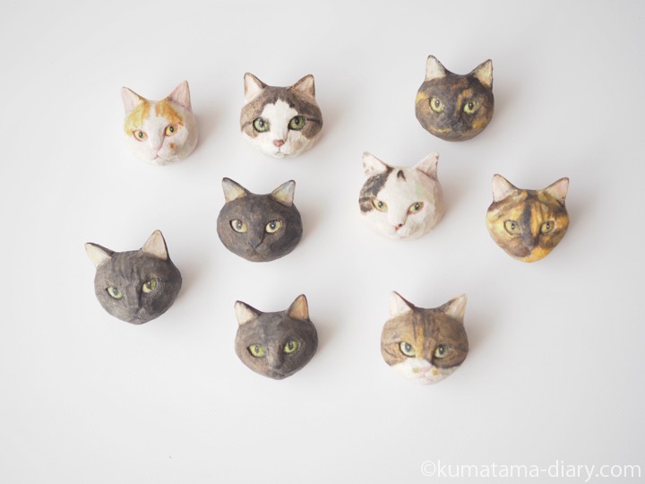 猫さんたちブローチ